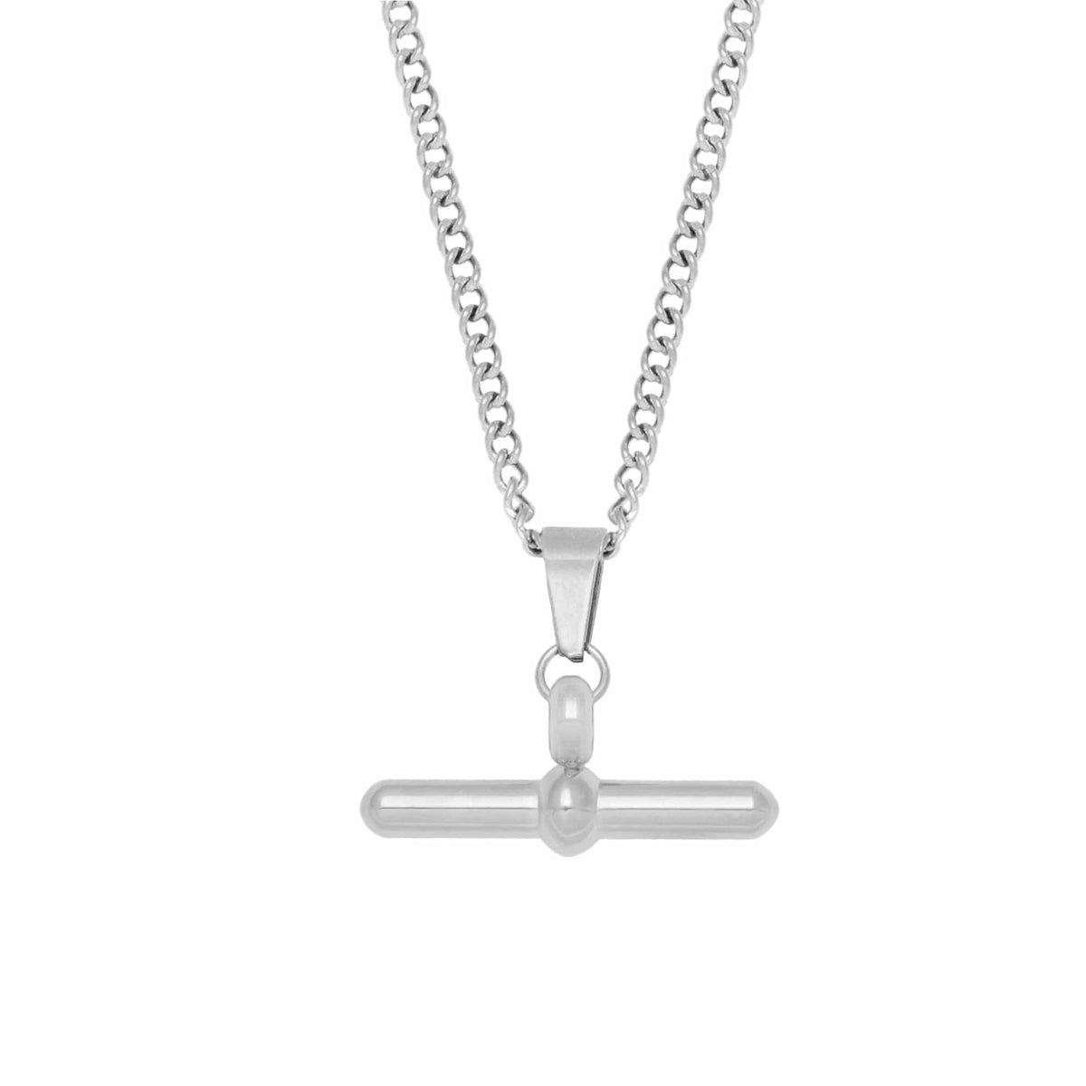 BohoMoon Stainless Steel Set Sail Tbar Necklace Silver