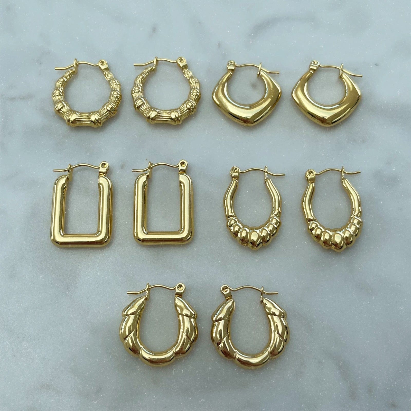 BohoMoon Stainless Steel Silhouette Hoop Earrings Gold