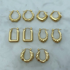 BohoMoon Stainless Steel Silhouette Hoop Earrings Gold