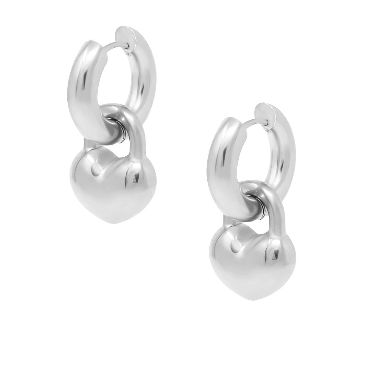 BohoMoon Stainless Steel Smitten Hoop Earrings Silver