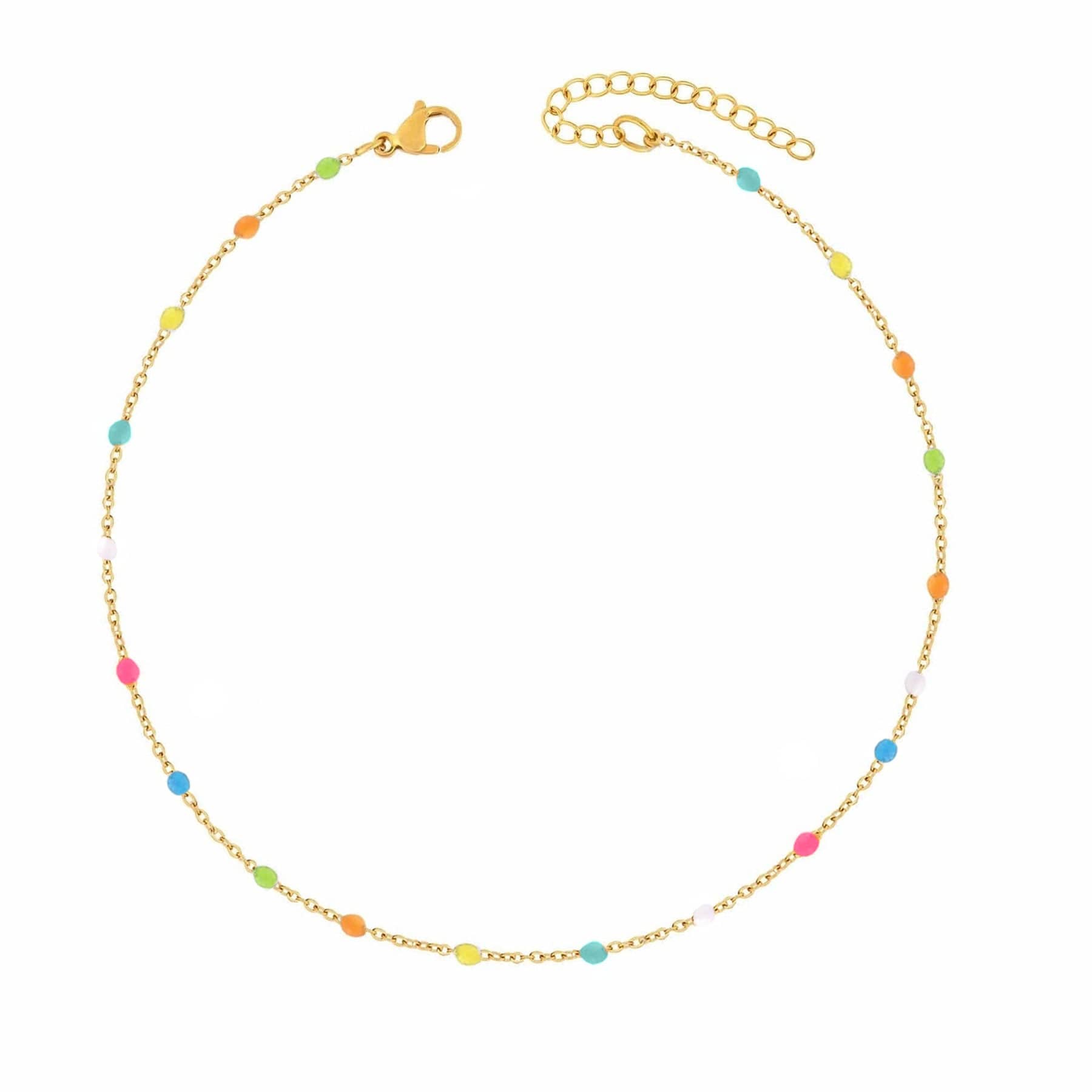 BohoMoon Stainless Steel Soda Anklet Gold / Multi