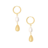 Bohomoon Stainless Steel Soho Pearl Hoop Earrings