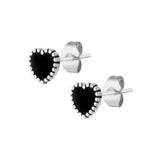 BohoMoon Stainless Steel Sorrow Stud Earrings Silver