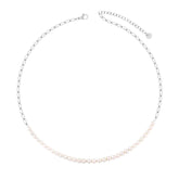 BohoMoon Stainless Steel Spring Break Pearl Necklace Silver