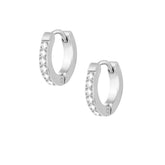 BohoMoon Stainless Steel Spring Hoop Earrings Silver