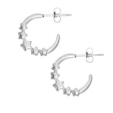 BohoMoon Stainless Steel Starstruck Hoop Earrings Silver