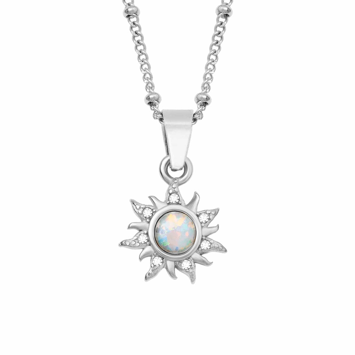 BohoMoon Stainless Steel Sunbeam Opal Necklace