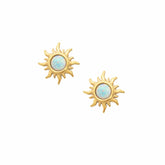 Bohomoon Stainless Steel Sunbeam Opal Stud Earrings