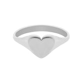 BohoMoon Stainless Steel Te Amo Signet Ring Silver / US 4 / UK H / EUR 46 / (xxsmall)