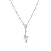 BohoMoon Stainless Steel Thunderbolt Necklace Silver