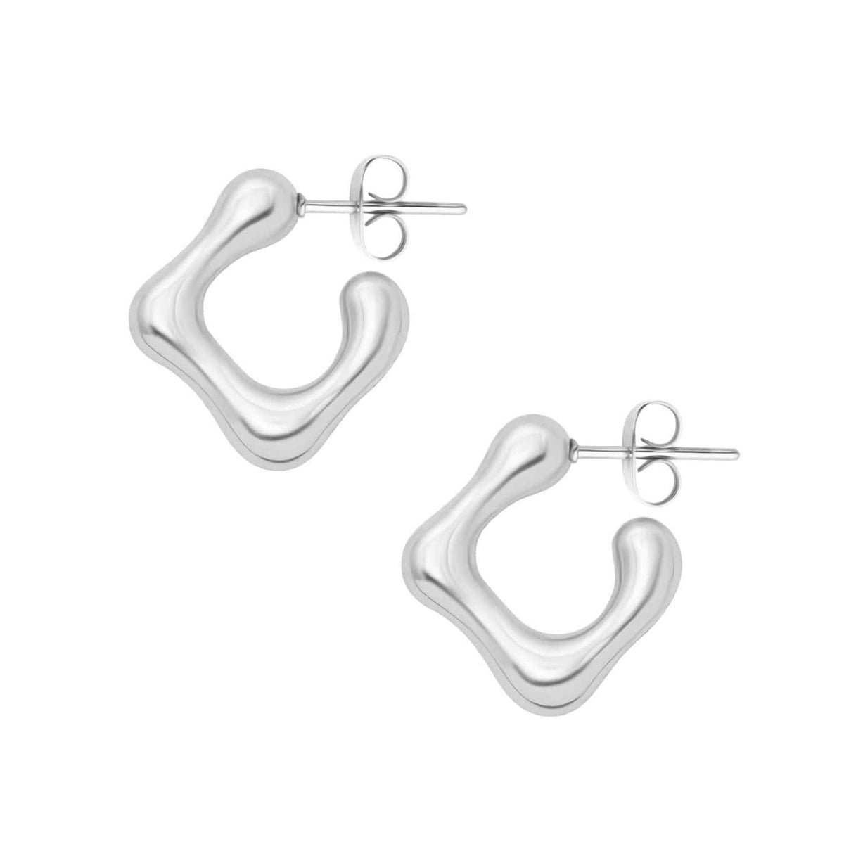 BohoMoon Stainless Steel Tina Hoop Earrings Silver