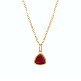 BohoMoon Stainless Steel Birthstone Necklace Gold / July