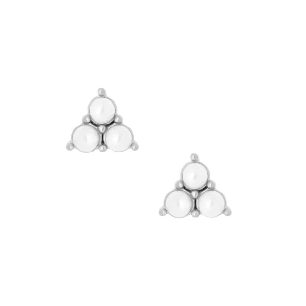 Bohomoon Stainless Steel Victoria Pearl Stud Earrings