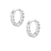 BohoMoon Stainless Steel Dana Chain Hoop Earrings Silver