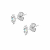 BohoMoon Stainless Steel Pegasus Opal Stud Earrings Silver