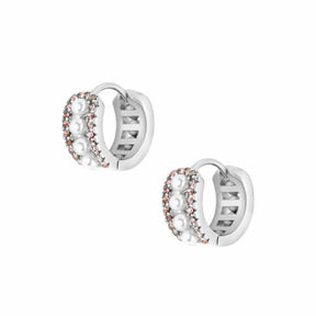 Bohomoon Stainless Steel Anshi Pearl Hoop Earrings