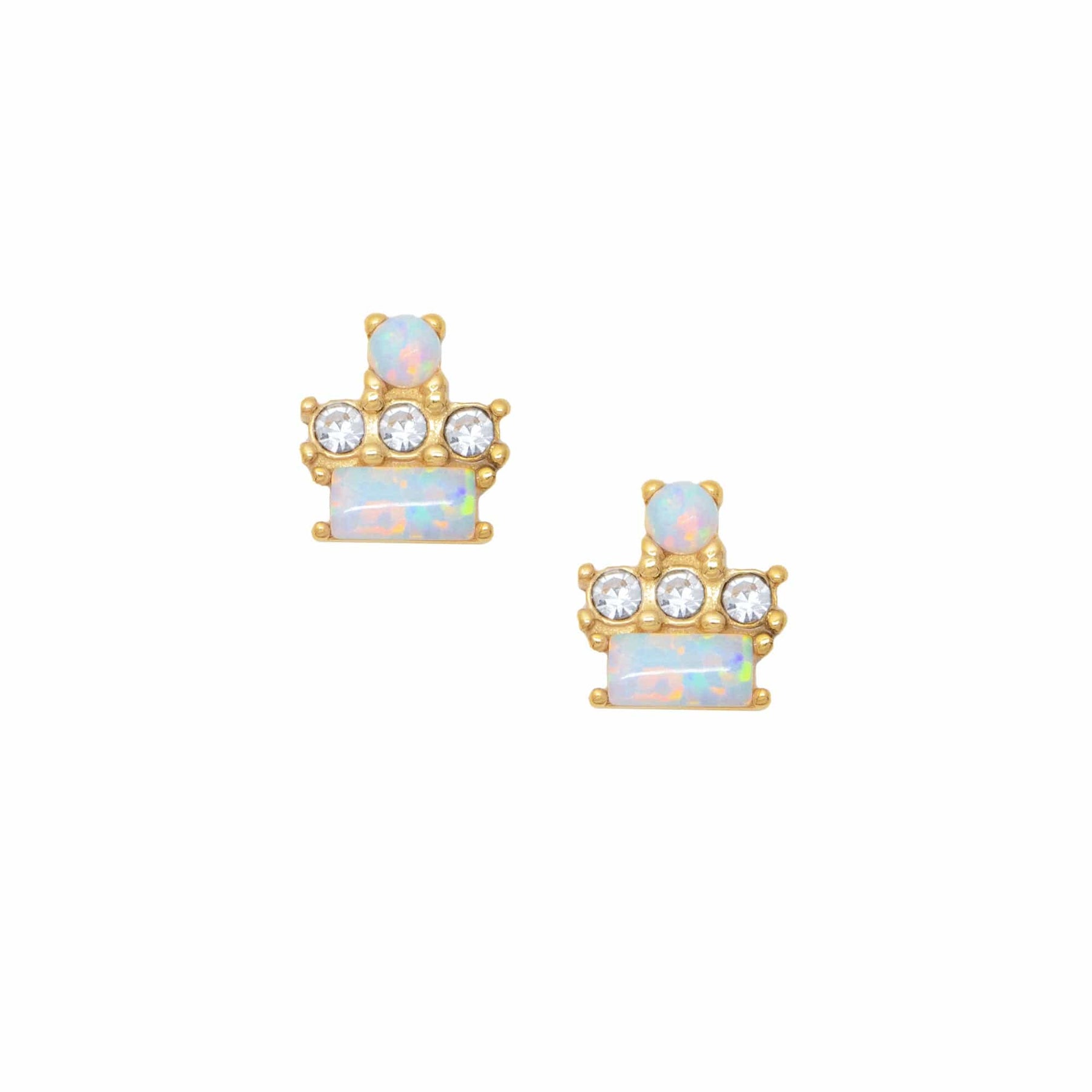 Bohomoon Stainless Steel Evita Opal Stud Earrings