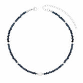 BohoMoon Stainless Steel Navy Pearl Choker Silver