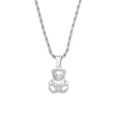 BohoMoon Stainless Steel Mini Teddy Necklace Silver