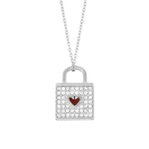 BohoMoon Stainless Steel Love Lock Necklace Silver