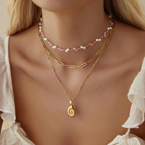 Bohomoon Stainless Steel Gardenia Pearl Choker / Necklace