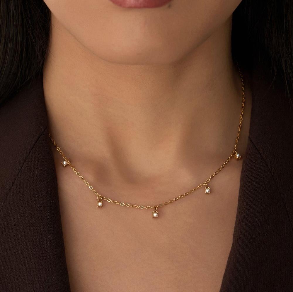 Bohomoon Stainless Steel Amelie Pearl Necklace